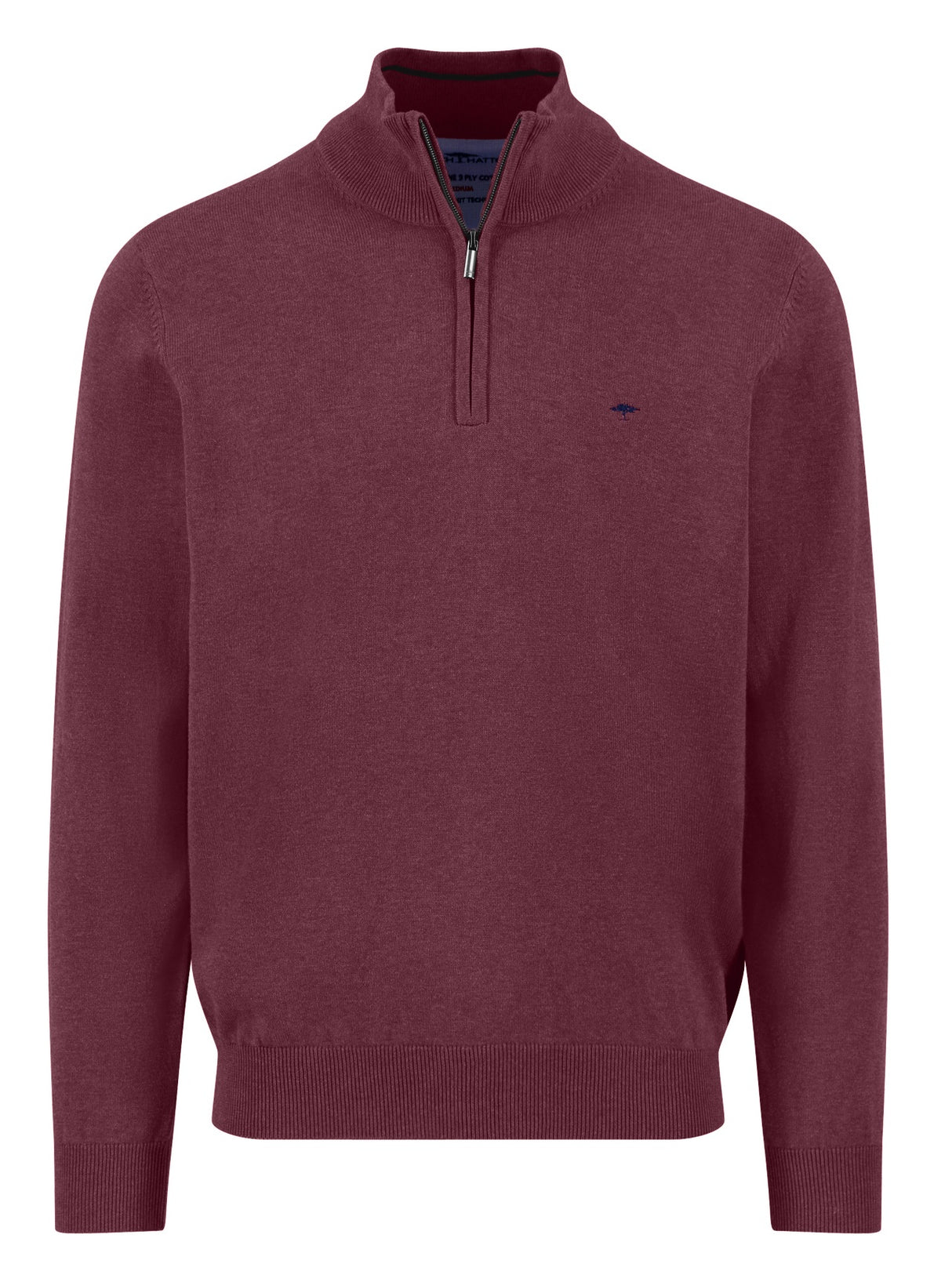 FYNCH HATTON Troyer 1/4 Zip Soft Cotton Knit - Men's – Deep Merlot