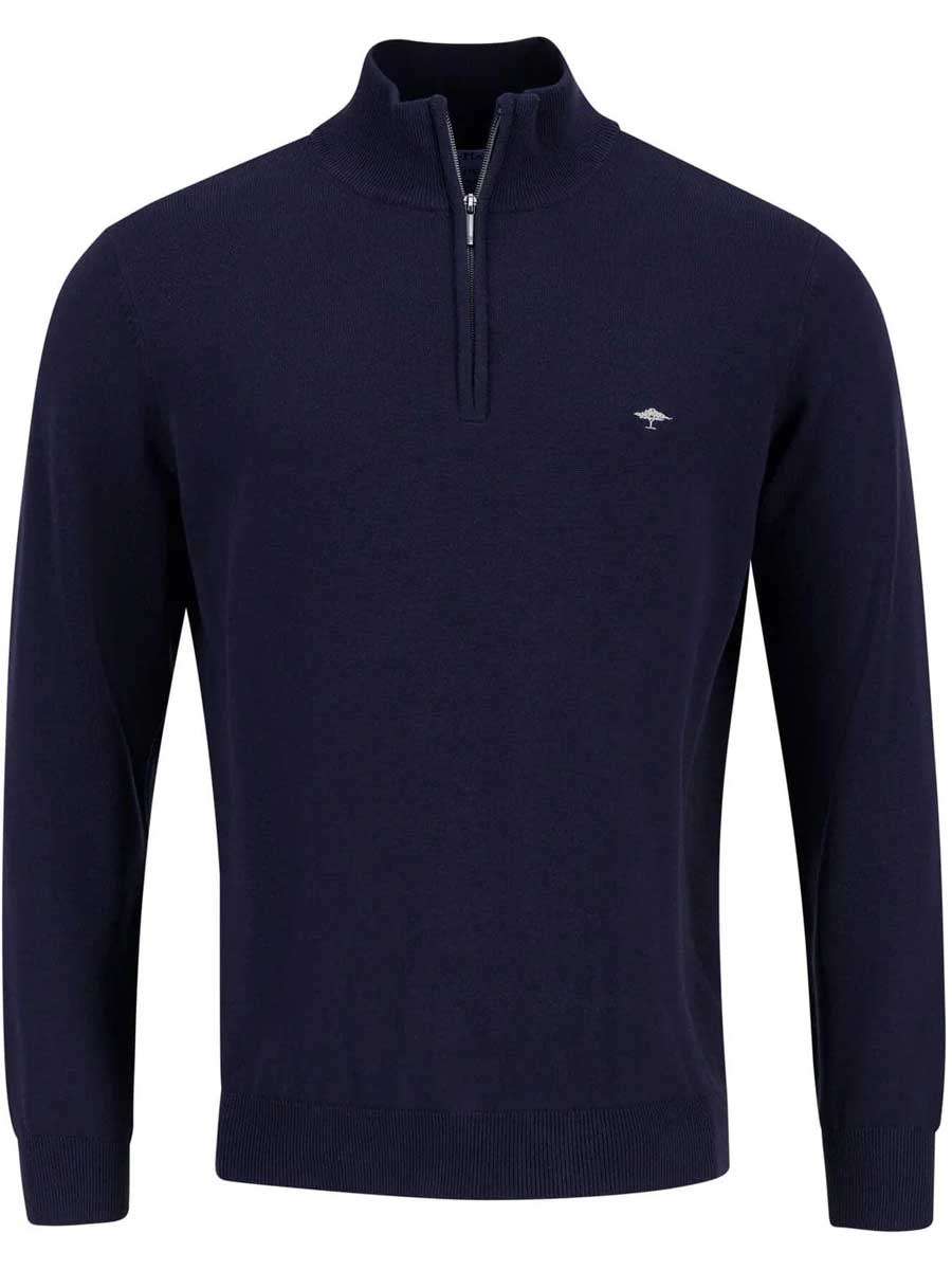 FYNCH HATTON Troyer 1/4 Zip Sweatshirt - Men's – Navy