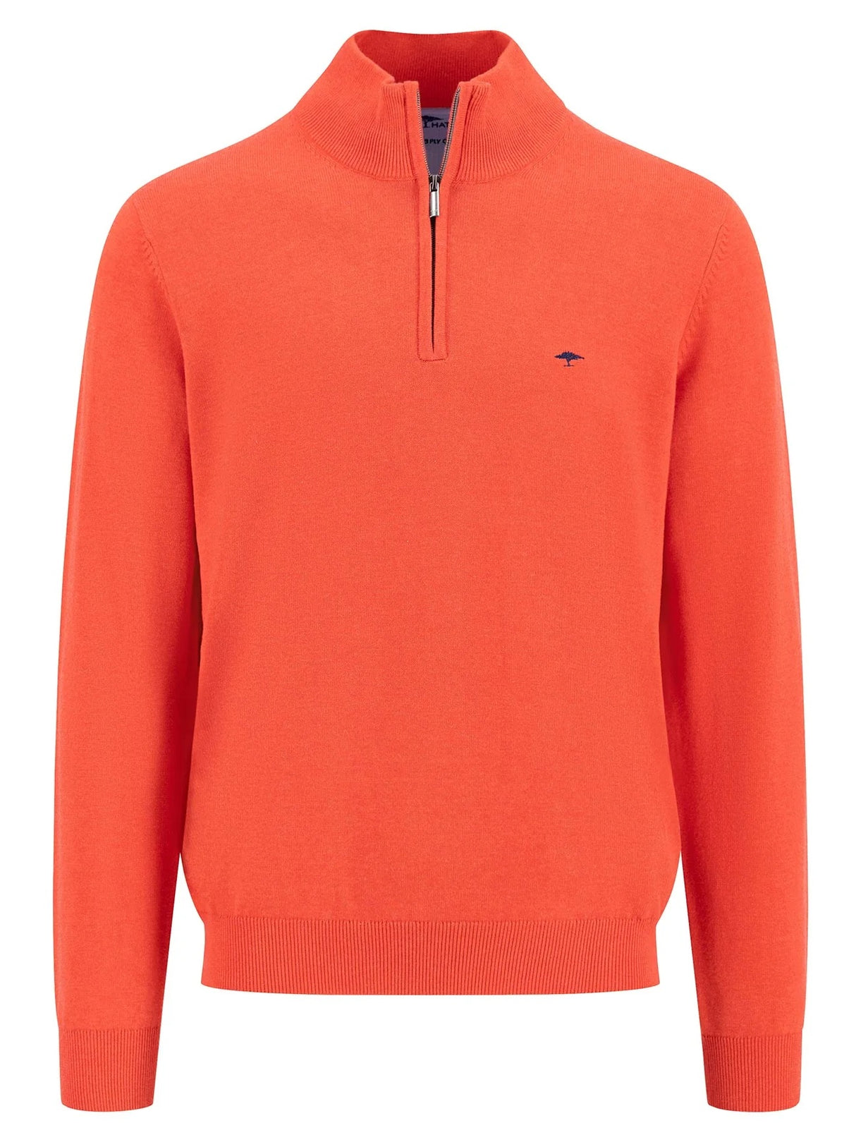 FYNCH HATTON Troyer 1/4 Zip Soft Cotton Knit - Men's – Poppy Red