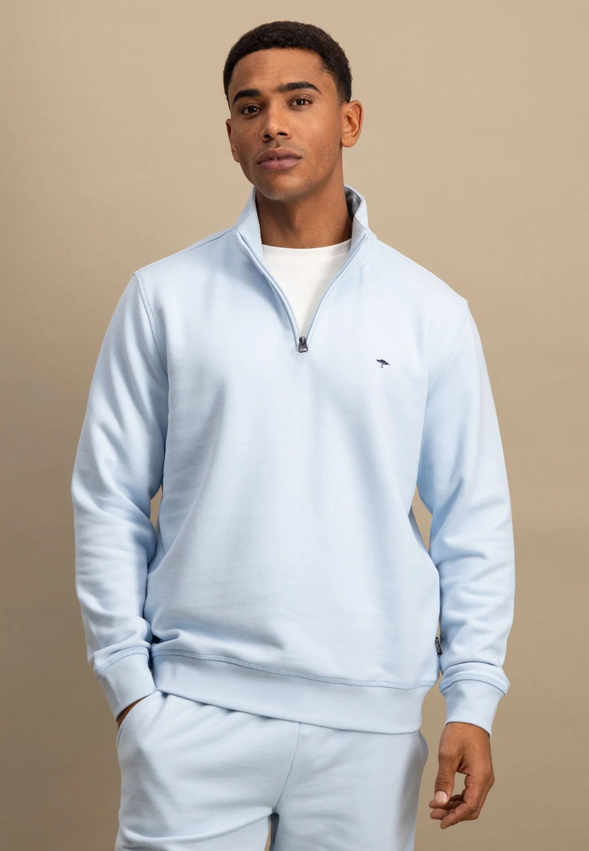 FYNCH HATTON Troyer 1/4 Zip Sweatshirt - Men's Soft Cotton – Summer Breeze