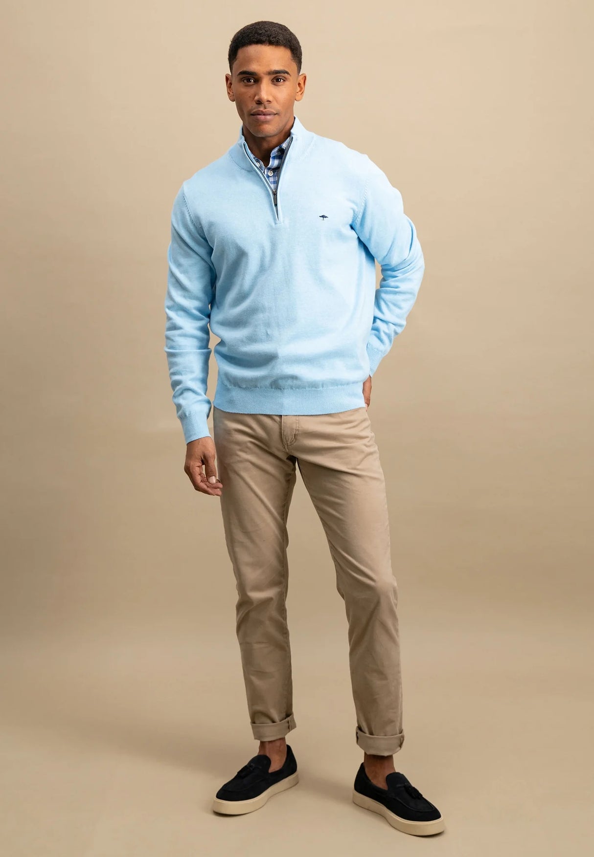 FYNCH HATTON Troyer 1/4 Zip Soft Cotton Knit - Men's – Splashy Ocean
