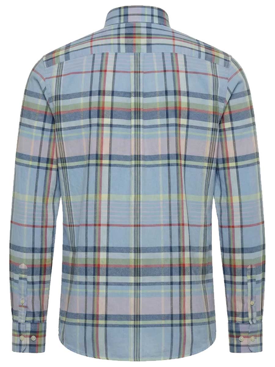 FYNCH HATTON Washed Oxford Check Shirt - Men's Button-Down - New Breeze
