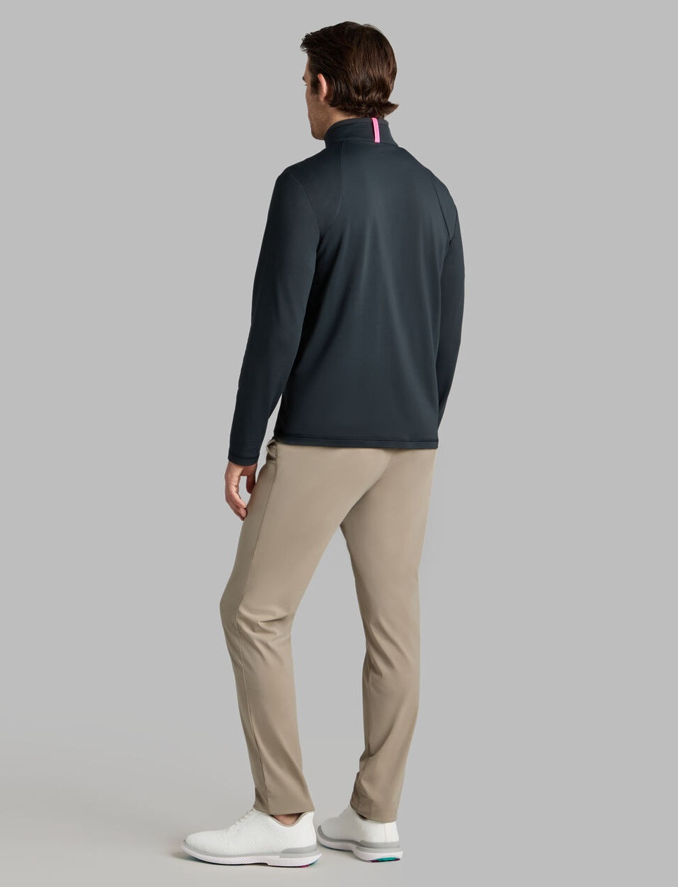 G/FORE Brushed Back Tech Quarter Zip Pullover - Men's 4-Way Stretch - Onyx Black