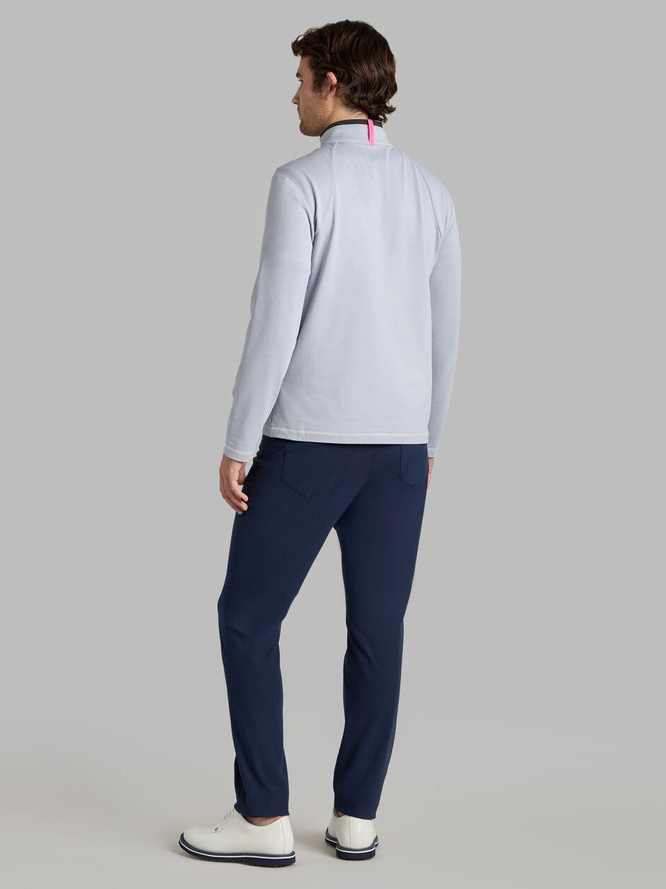 G/FORE Brushed Back Tech Quarter Zip Pullover - Men's 4-Way Stretch - Light Grey Melange