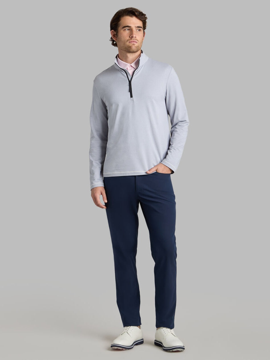 G/FORE Brushed Back Tech Quarter Zip Pullover - Men's 4-Way Stretch - Light Grey Melange