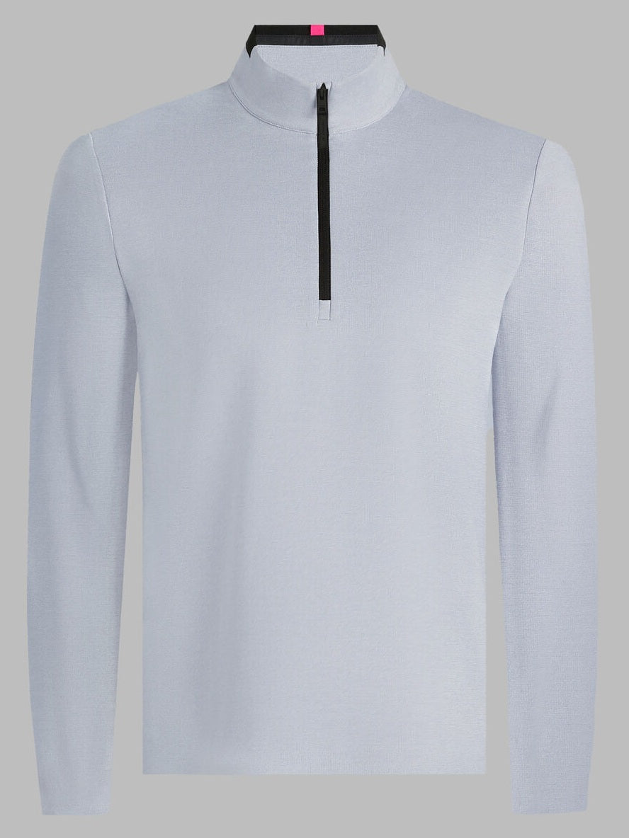 G/FORE Brushed Back Tech Quarter Zip Pullover - Men's 4-Way Stretch - Light Grey Melange