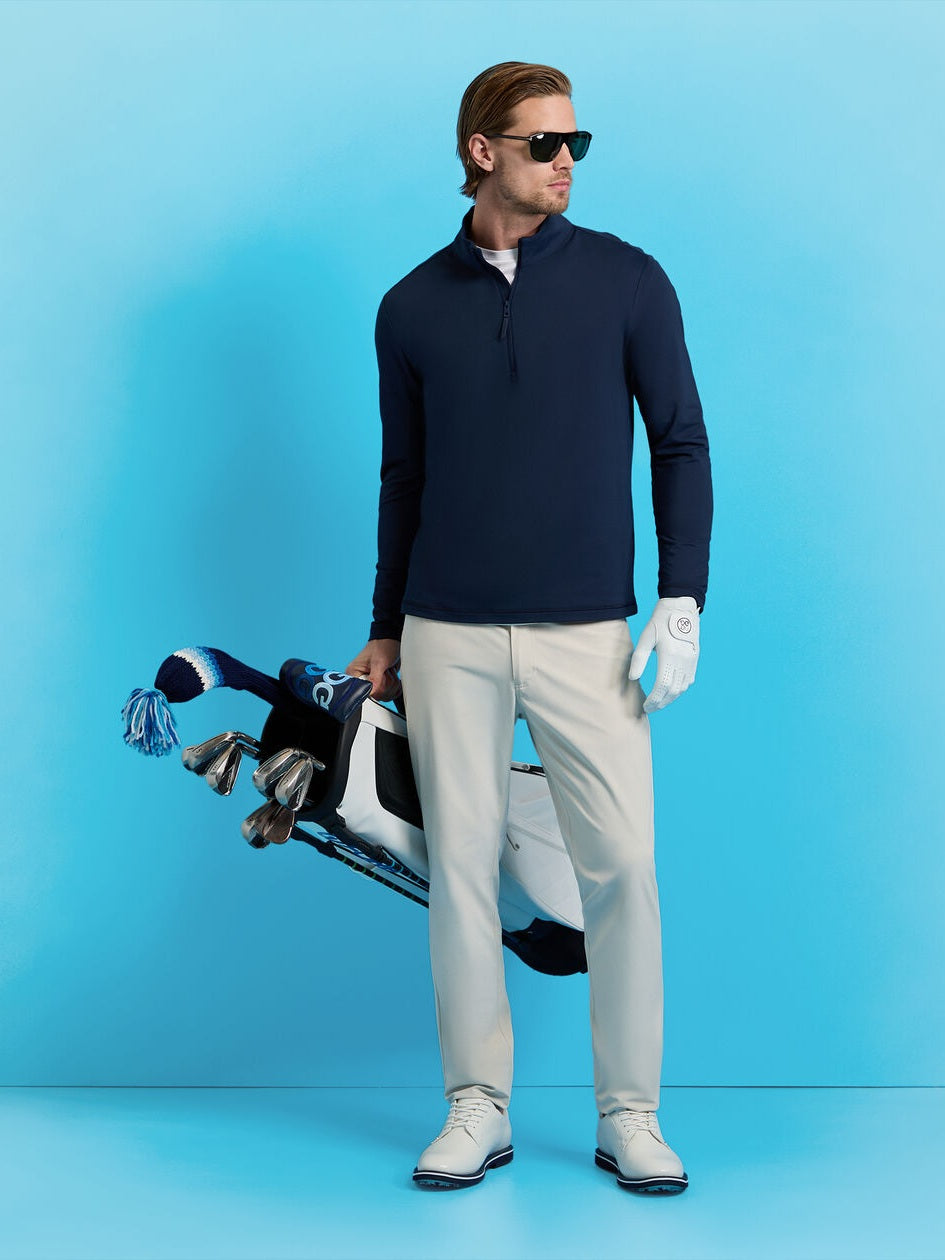 G/FORE Brushed Back Tech Quarter Zip Pullover - Men's 4-Way Stretch - Twilight Navy