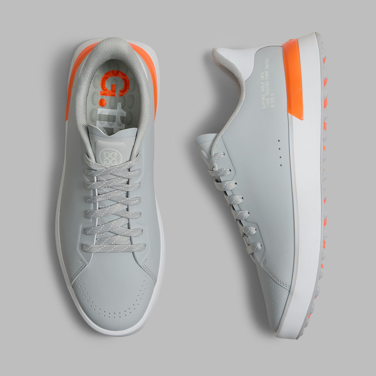 G/FORE G.112 Men’s Spikeless Golf Shoes - Nimbus / Shocking Orange