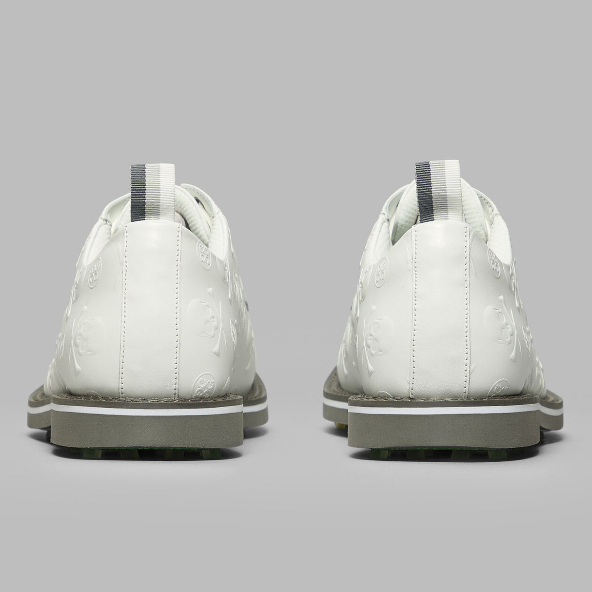 G/FORE Gallivanter Full Grain Leather Men’s Golf Shoes – Embossed Skull & Tees - Snow / Twilight