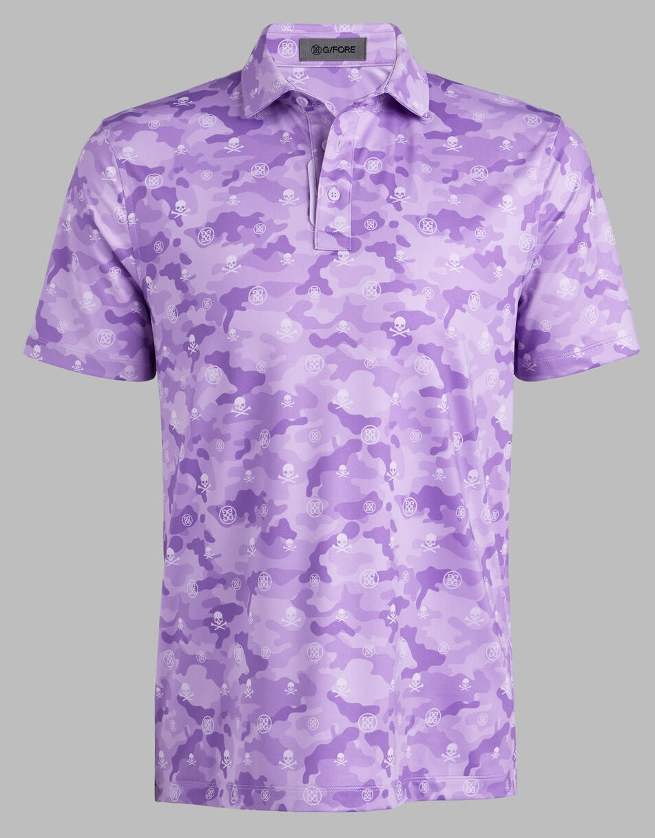 G/FORE Icon Camo Tech Jersey Polo Shirt - Men's 4-Way Stretch - Iris