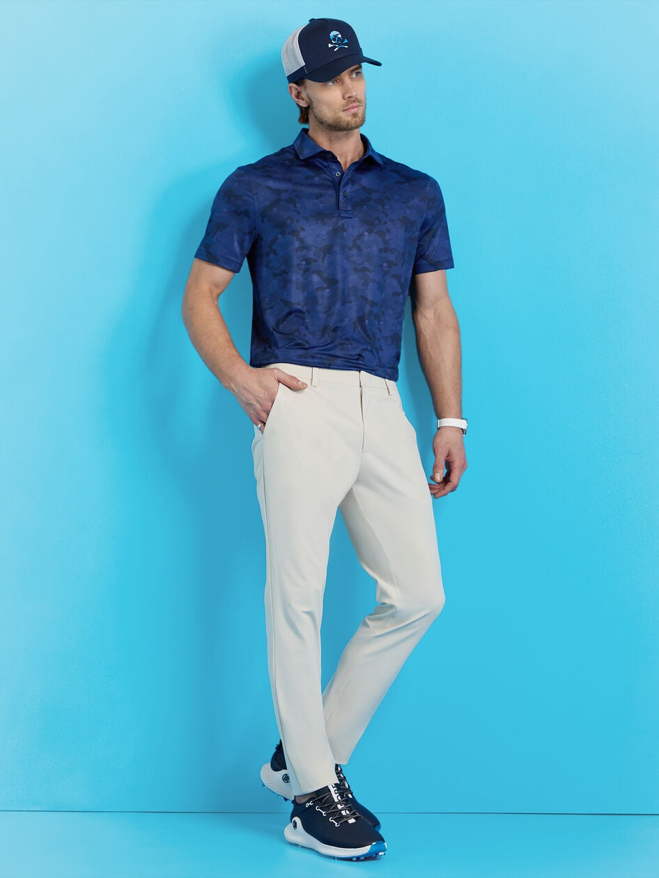 G/FORE Icon Camo Tech Jersey Polo Shirt - Men's 4-Way Stretch - Twilight Navy