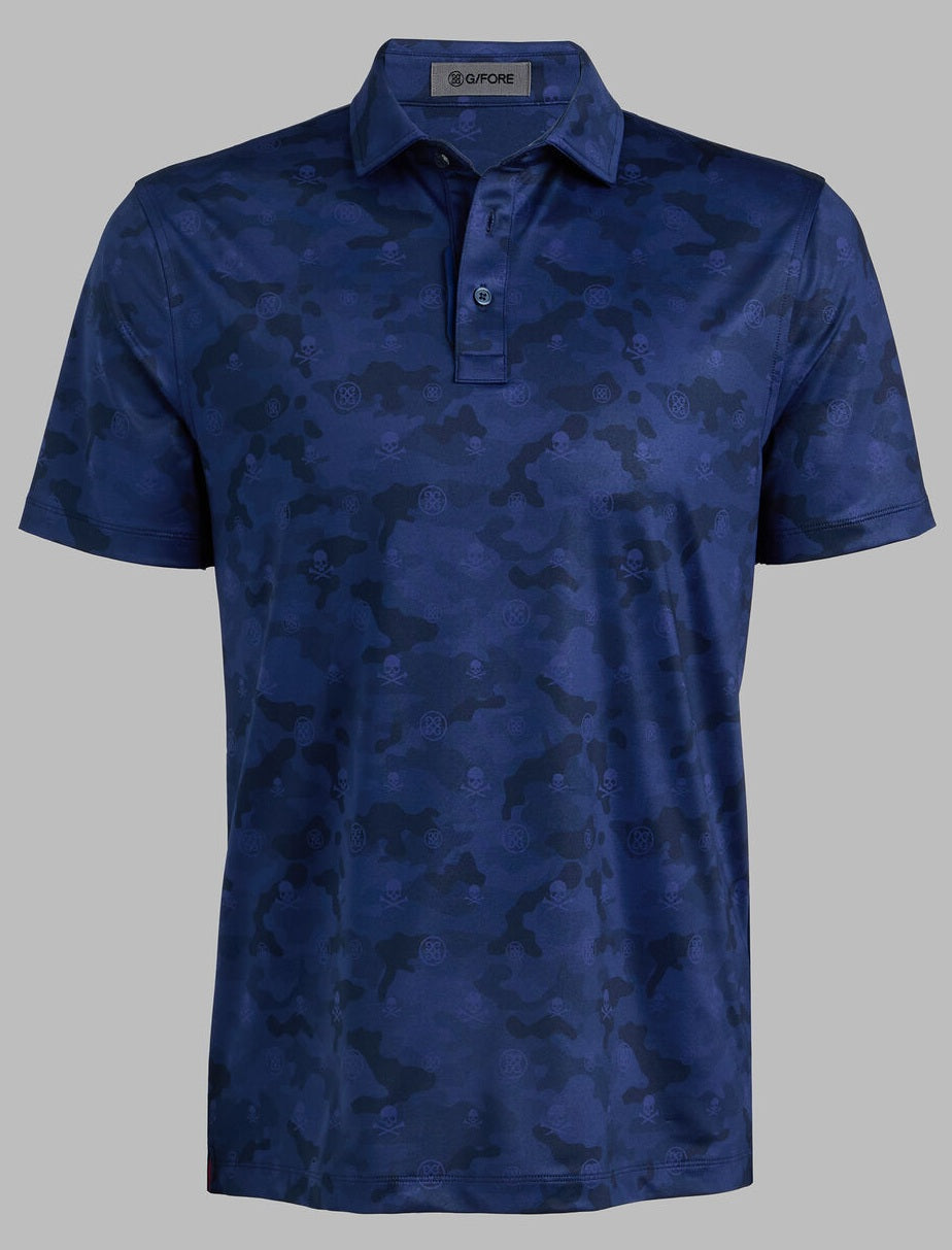G/FORE Icon Camo Tech Jersey Polo Shirt - Men's 4-Way Stretch - Twilight Navy