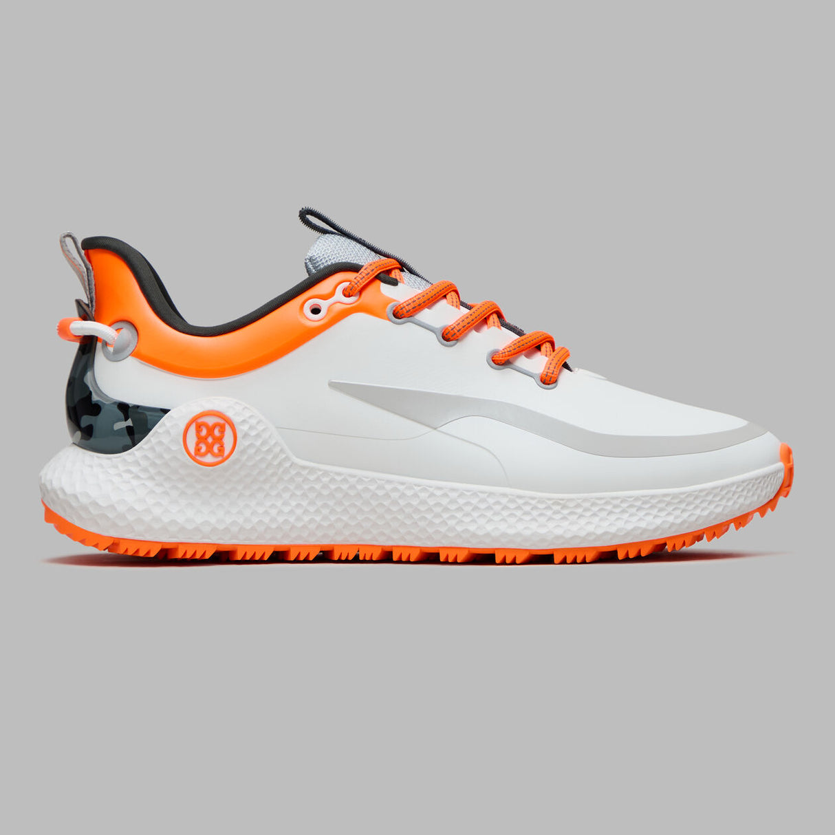 G/FORE MG4+ O2 Men’s Golf Shoes – Camo Accent - Snow / Shocking Orange
