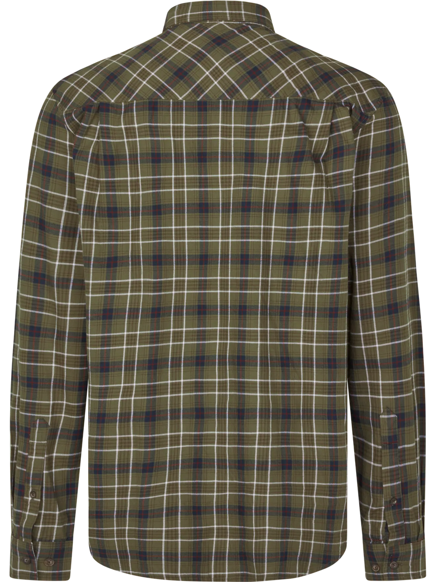 seeland glen flannel shirt mens grape leaf dark navy check back