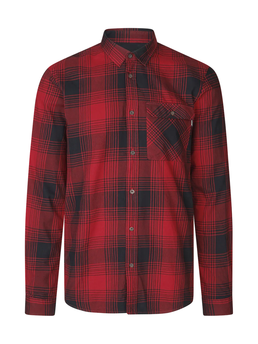 seeland glen flannel shirt mens red check front