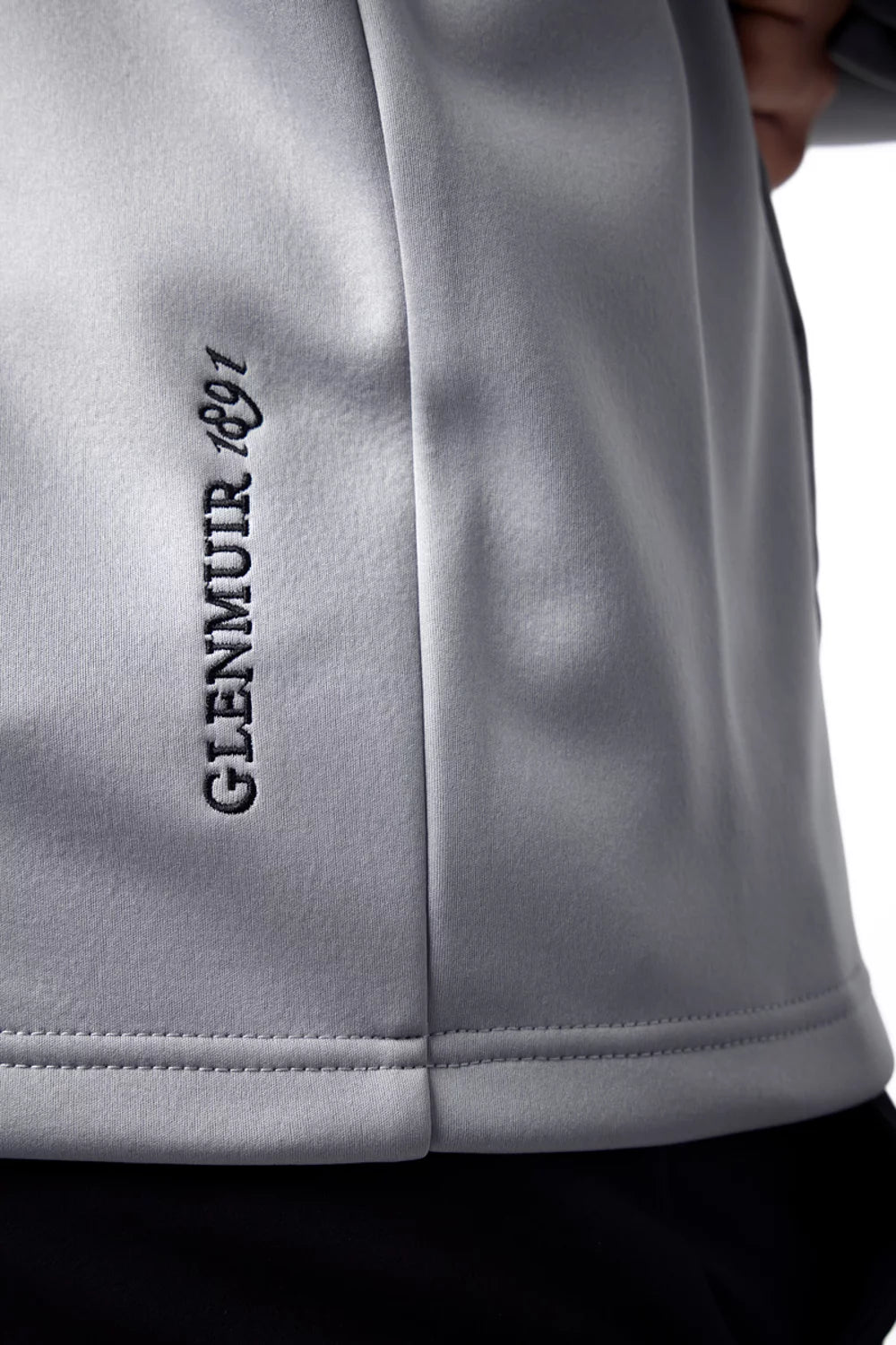 GLENMUIR Arden Full Zip Thermal Chevron Performance Golf Jacket - Men's - Mid Grey Marl