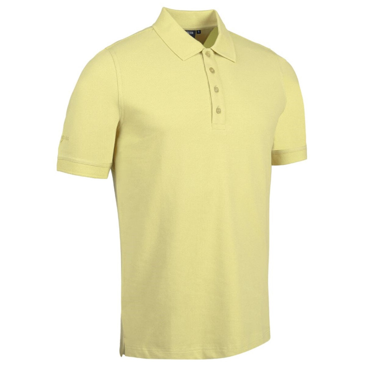 GLENMUIR Kinloch Cotton Pique Polo Shirt - Mens - Light Yellow Glenmuir
