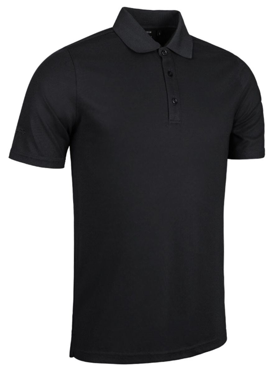 GLENMUIR Men's Deacon Performance Piqué Golf Polo Shirt – Black
