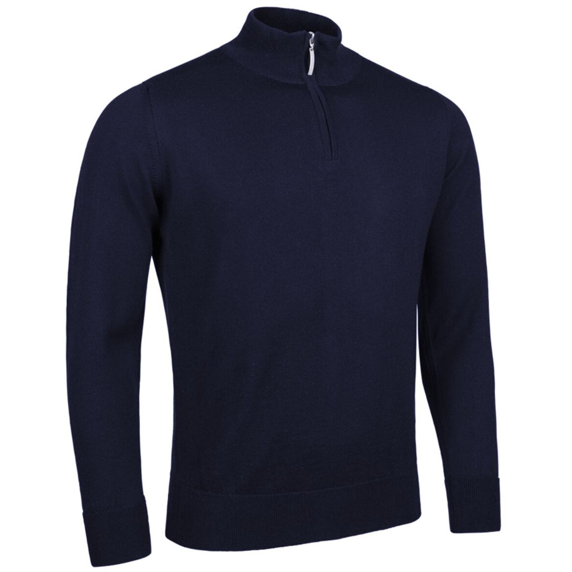 GLENMUIR Samuel Quarter Zip Water Repellent Lined Merino Blend Golf Sweater - Mens - Navy Glenmuir