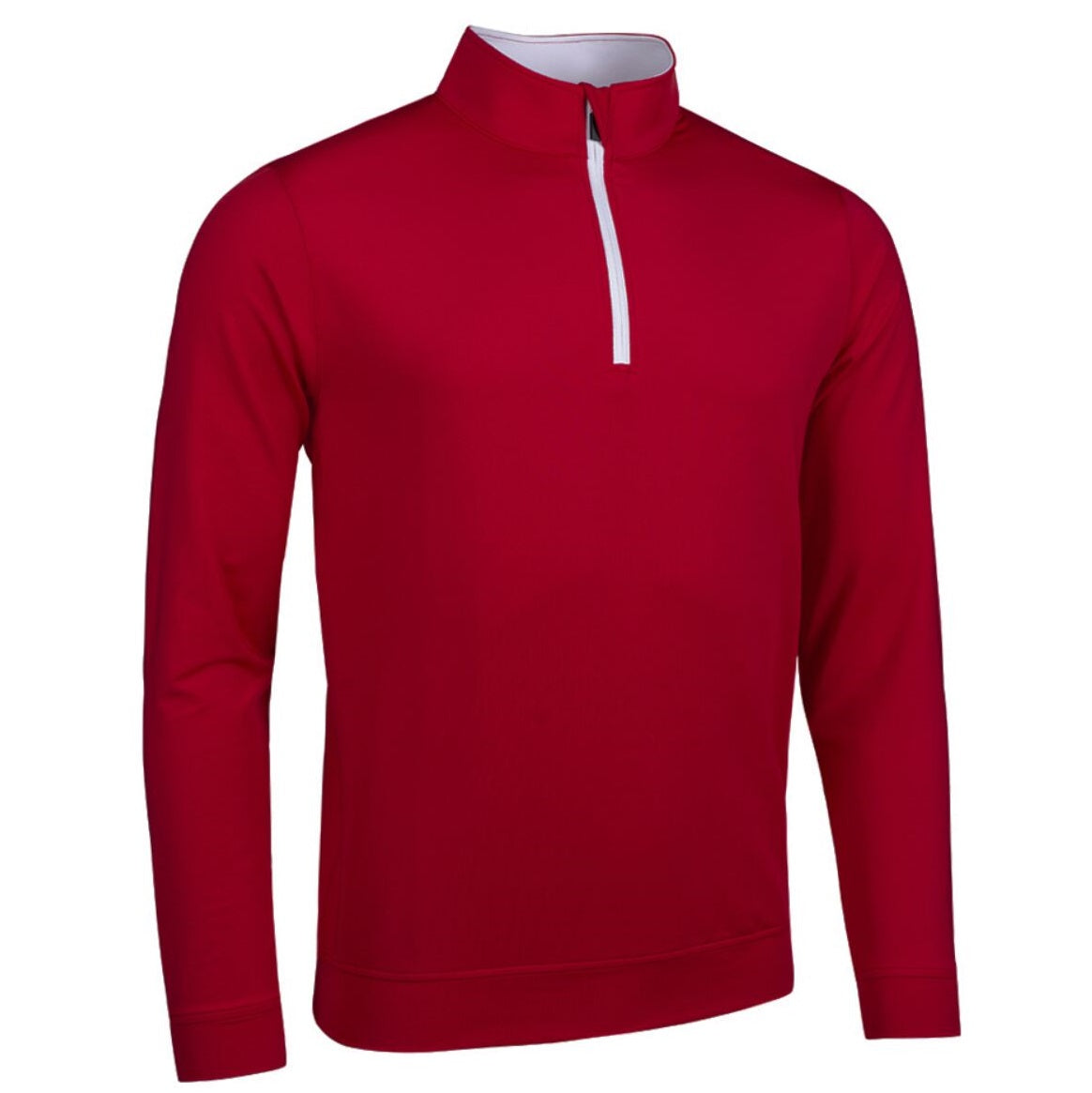 GLENMUIR Wick Quarter Zip Lightweight Golf Midlayer - Mens - Garnet / White Glenmuir