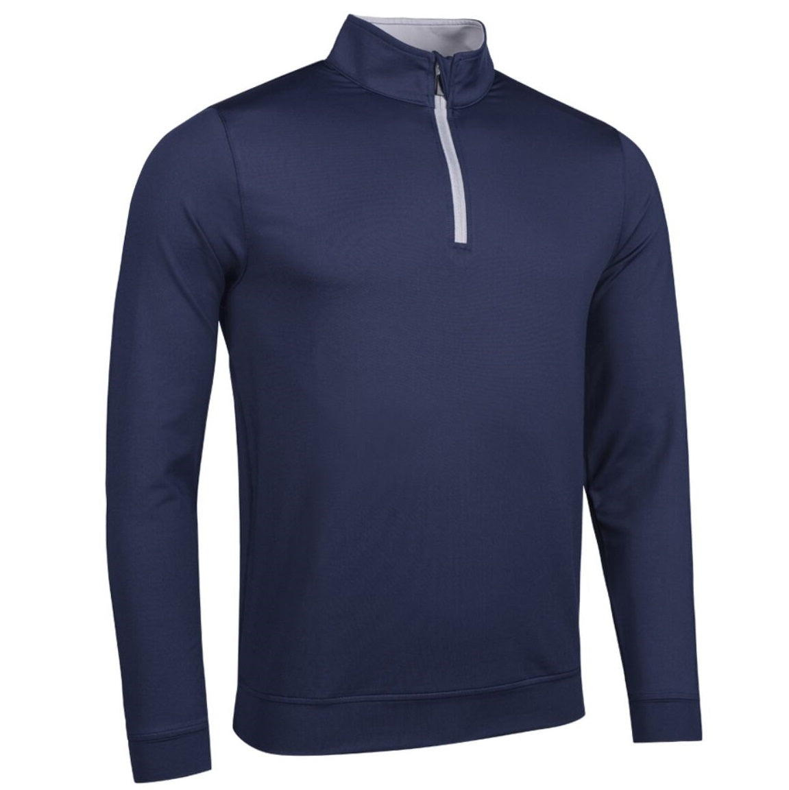 GLENMUIR Wick Quarter Zip Lightweight Golf Midlayer - Mens - Navy / Light Grey Glenmuir