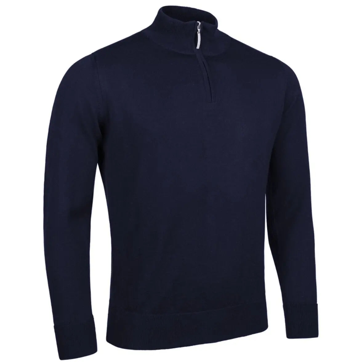 GLENMUIR Jasper Quarter Zip Merino Wool Sweater - Mens - Navy Glenmuir