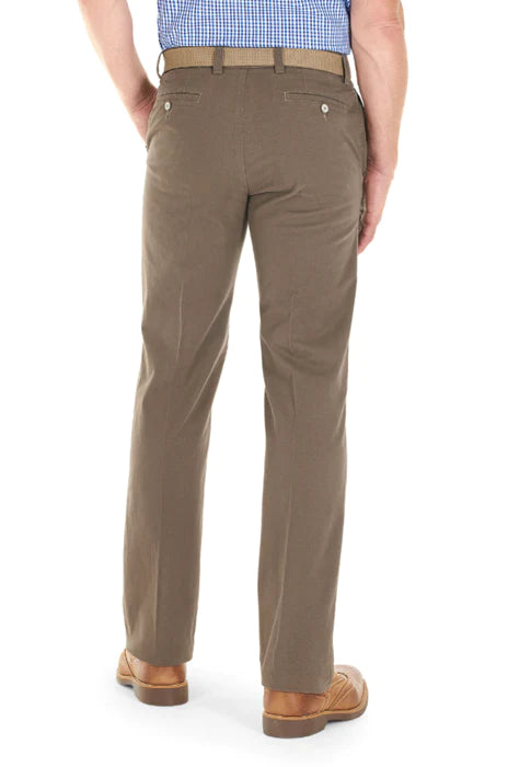 GURTEEN Trousers - Longford Spring Stretch Cotton Chinos - Acorn Gurteen