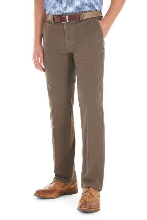 GURTEEN Trousers - Longford Spring Stretch Cotton Chinos - Acorn Gurteen