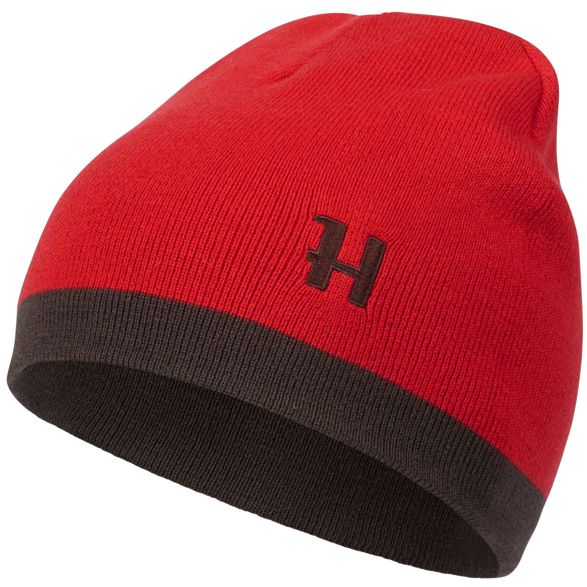 HARKILA Aspire Reversible Beanie - Shadow Brown / Red