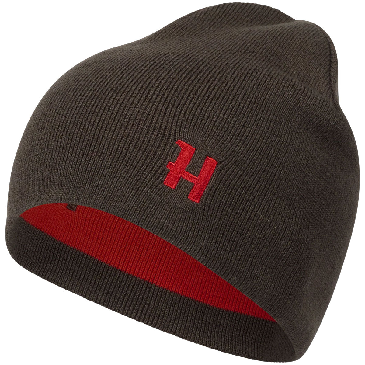 HARKILA Aspire Reversible Beanie - Shadow Brown / Red