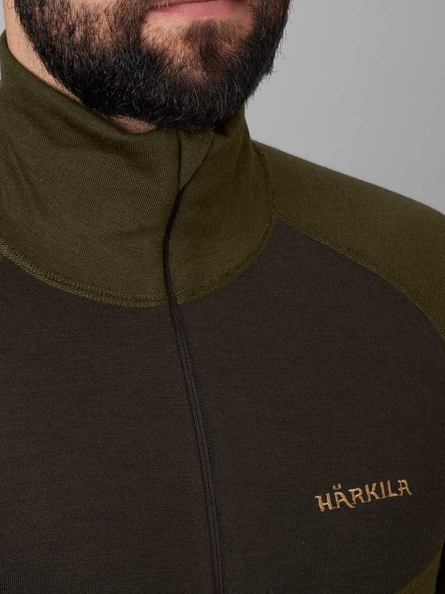 HARKILA Base Warm Half Zip Neck - Mens - Willow Green / Shadow Brown