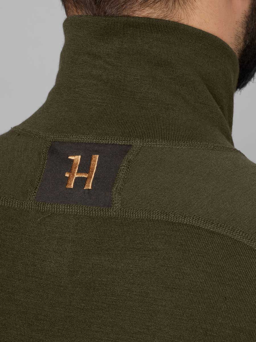 HARKILA Base Warm Half Zip Neck - Mens - Willow Green / Shadow Brown