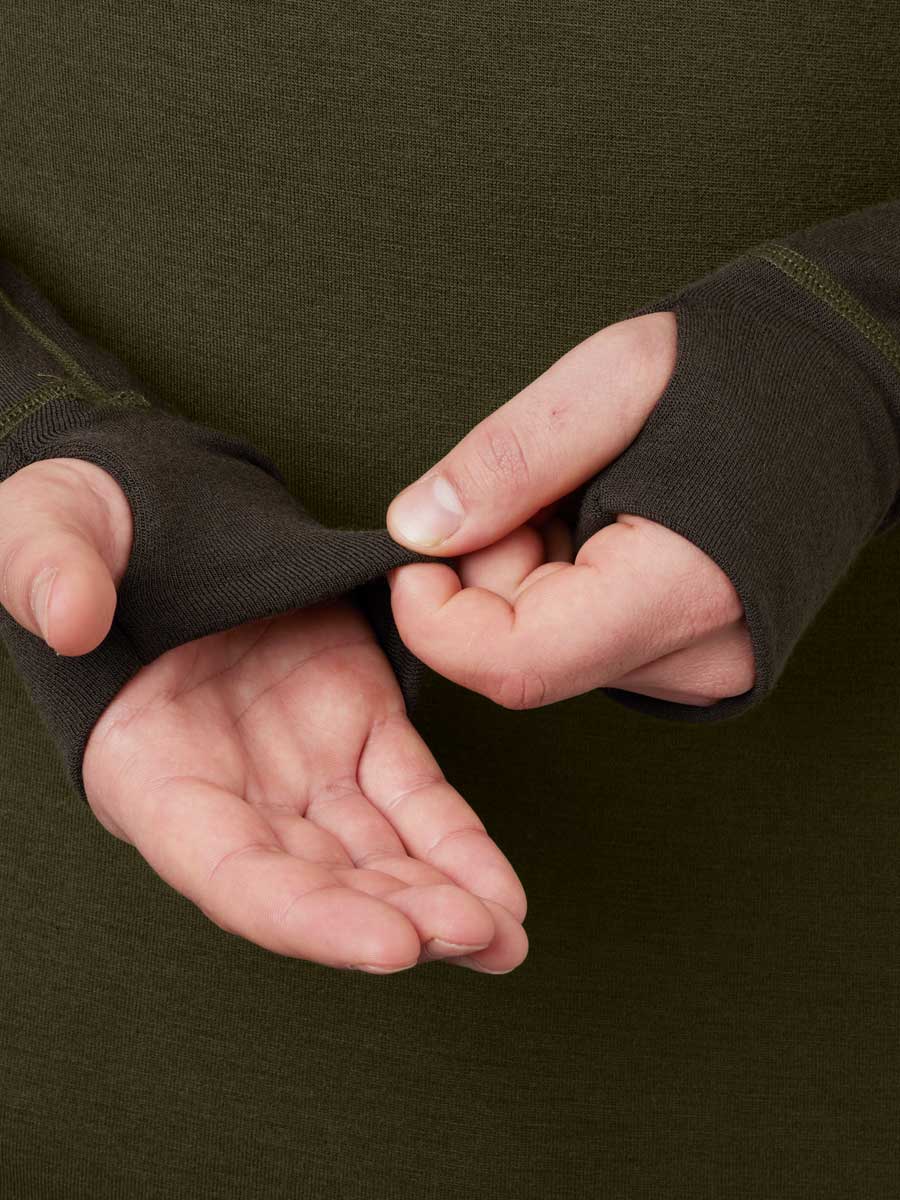 HARKILA Base Warm Half Zip Neck - Mens - Willow Green / Shadow Brown