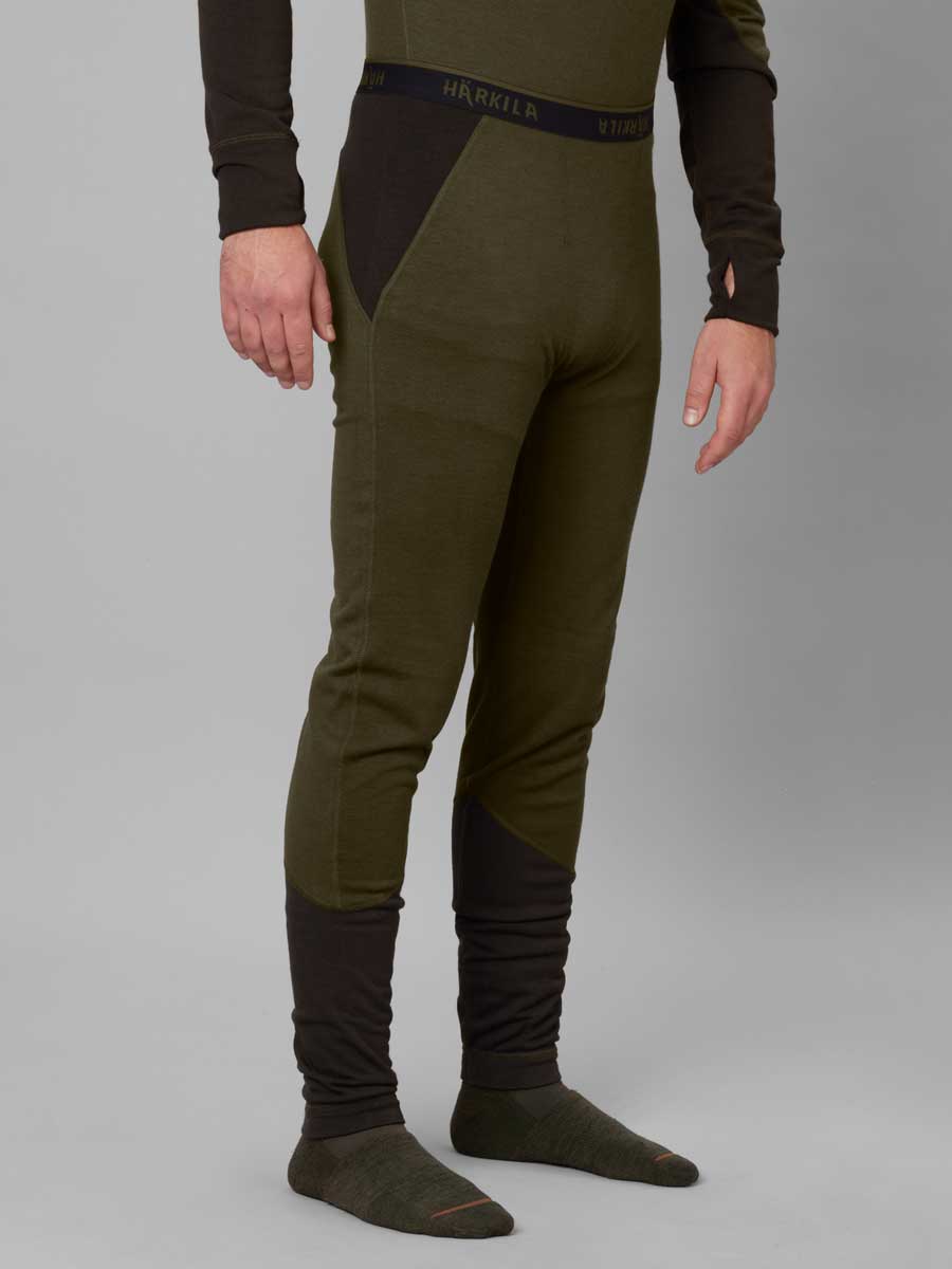 HARKILA Base Warm Long Johns - Mens - Willow Green / Shadow Brown
