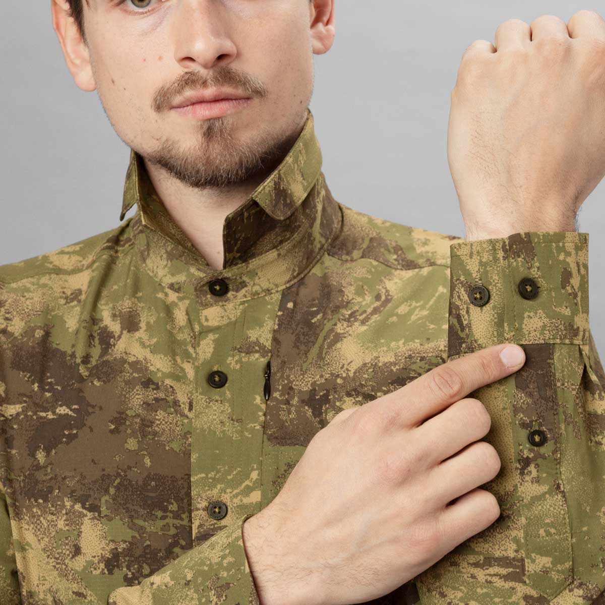 HARKILA Deer Stalker Camo Long Sleeve Shirt - Mens - AXIS MSP Forest Green