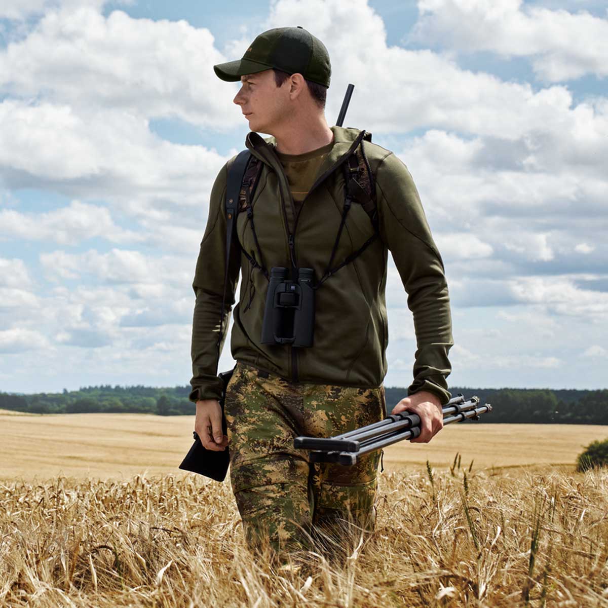 HARKILA Deer Stalker Full-zip Fleece Hoodie - Mens - Willow Green