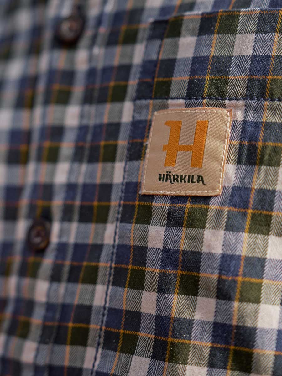 HARKILA Fjell Short Sleeve Shirt - Mens - Naval Blue Check