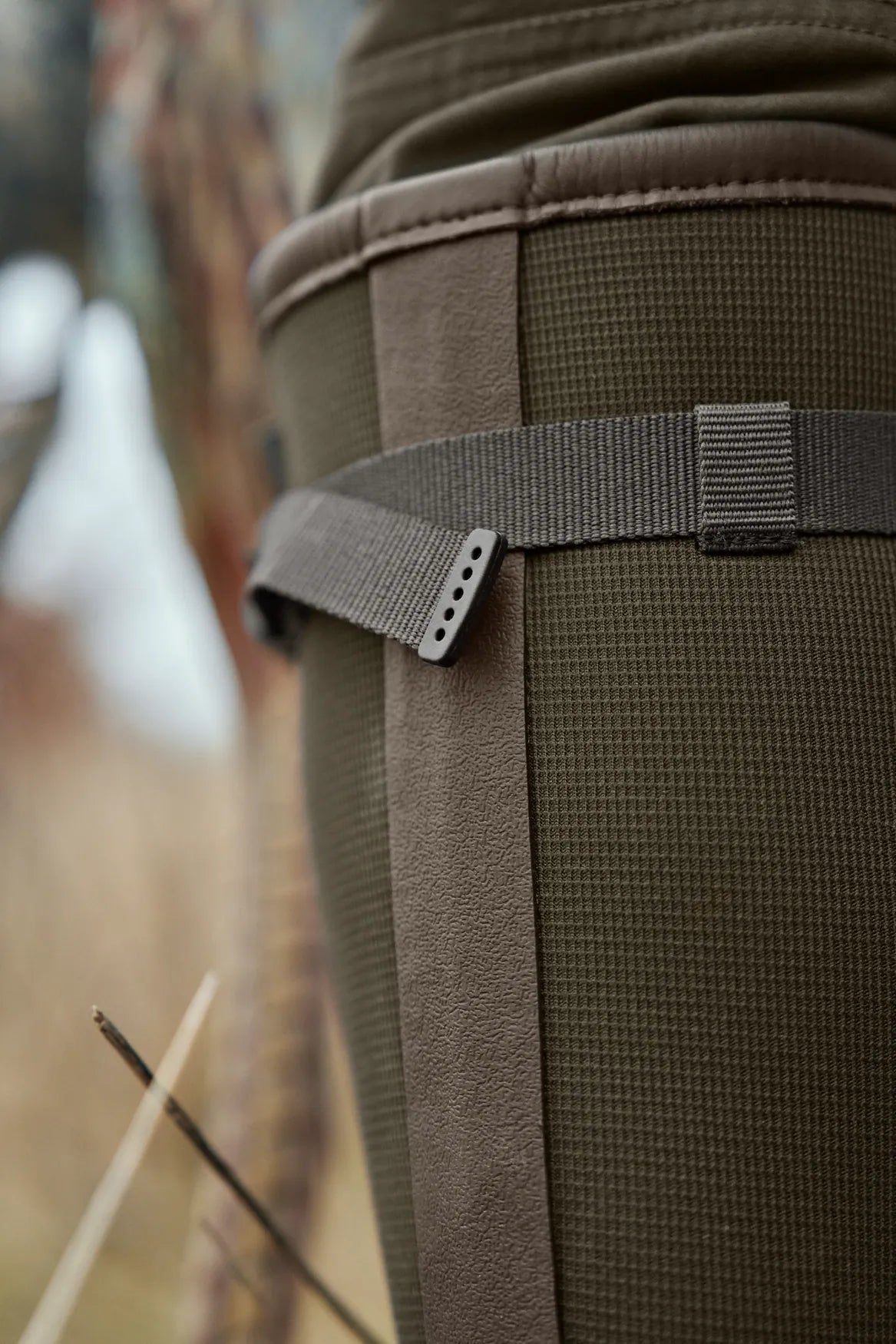 HARKILA Forester Textile & Rubber Wellington Boots - Willow Green / Deep Brown