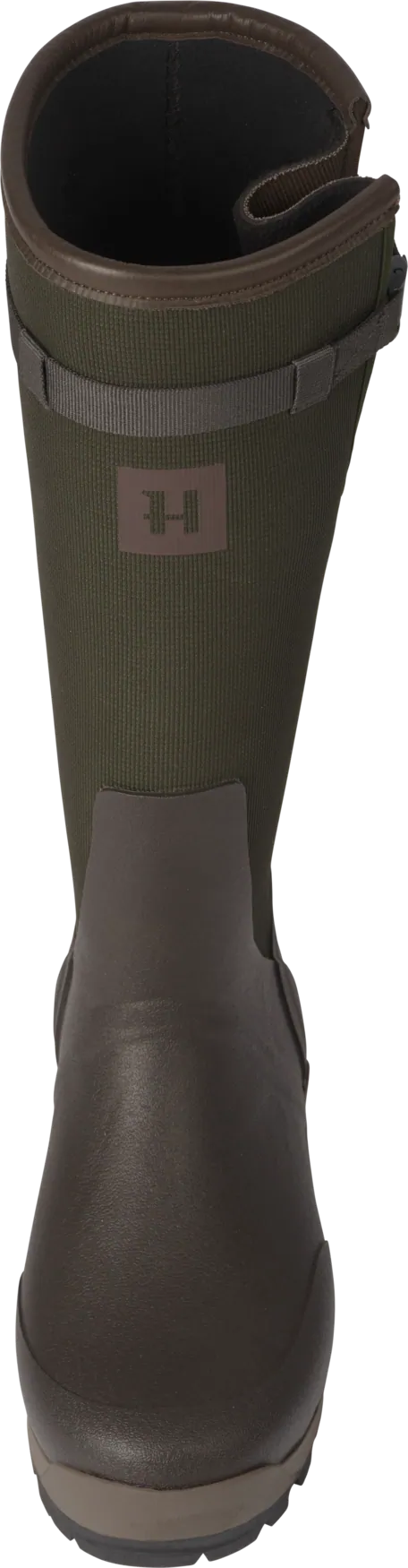 HARKILA Forester Textile & Rubber Wellington Boots - Willow Green / Deep Brown