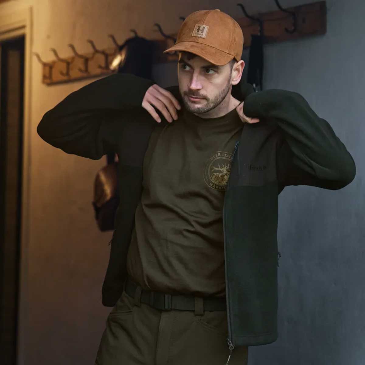 HARKILA Game T-shirt - Merino Wool - Mens - Willow Green