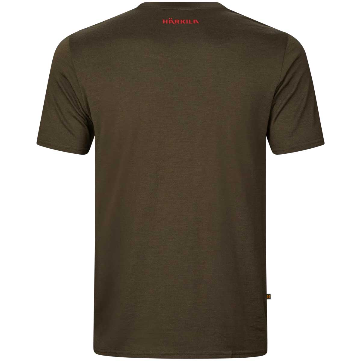 HARKILA Game T-shirt - Merino Wool - Mens - Willow Green Moose