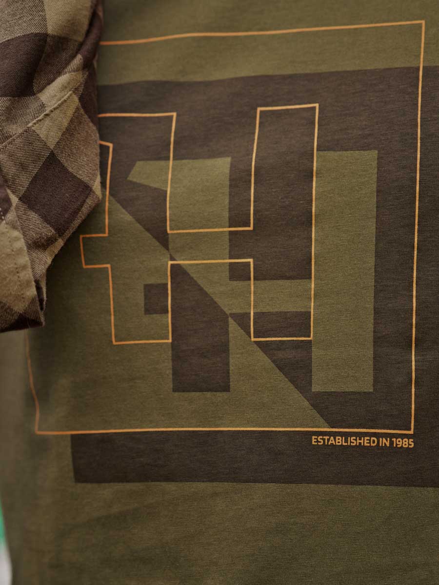 HARKILA H-Logo T-shirt - Mens - Dark Olive