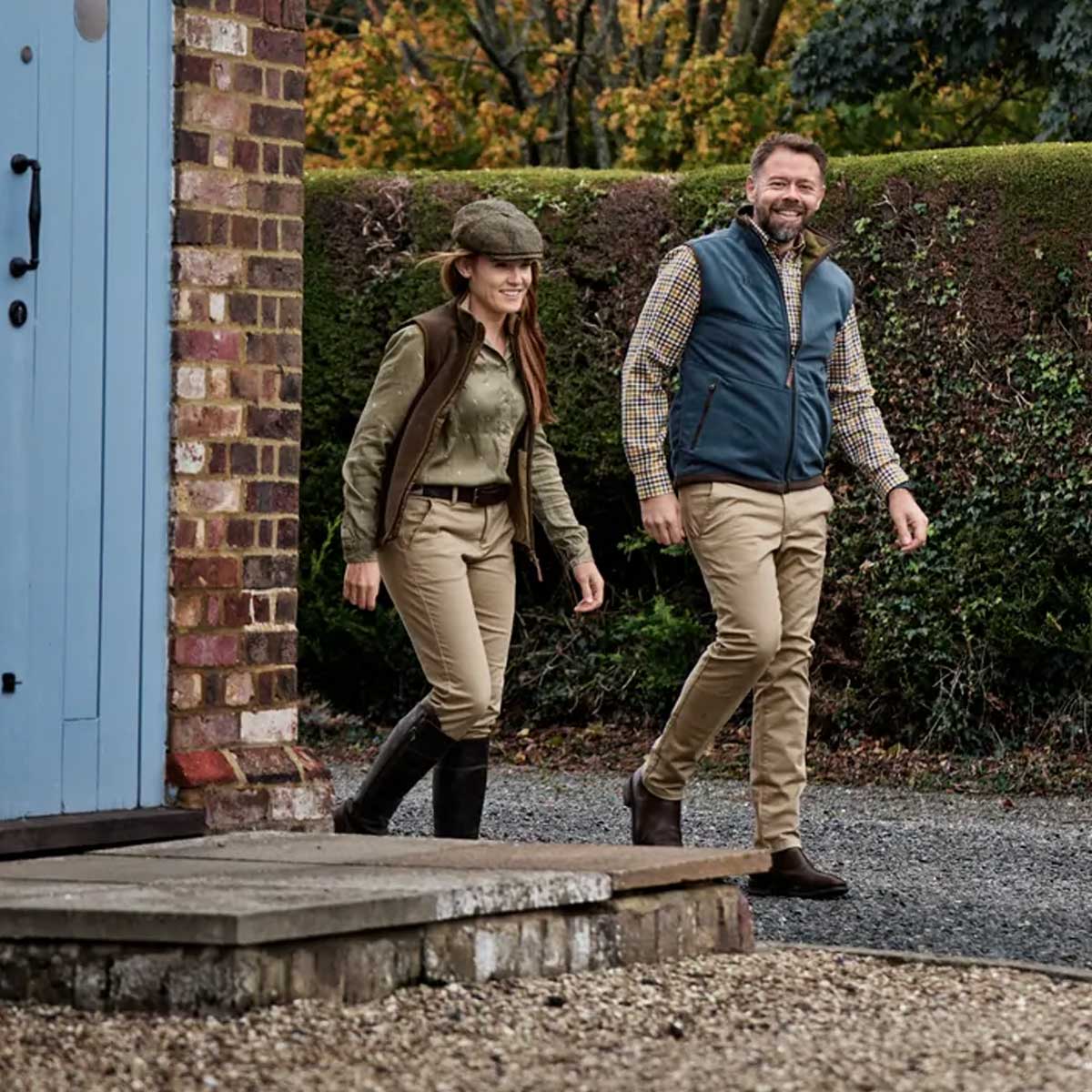 HARKILA Kamko Estate WSP Reversible Waistcoat - Mens - Dark Olive / Sea Blue