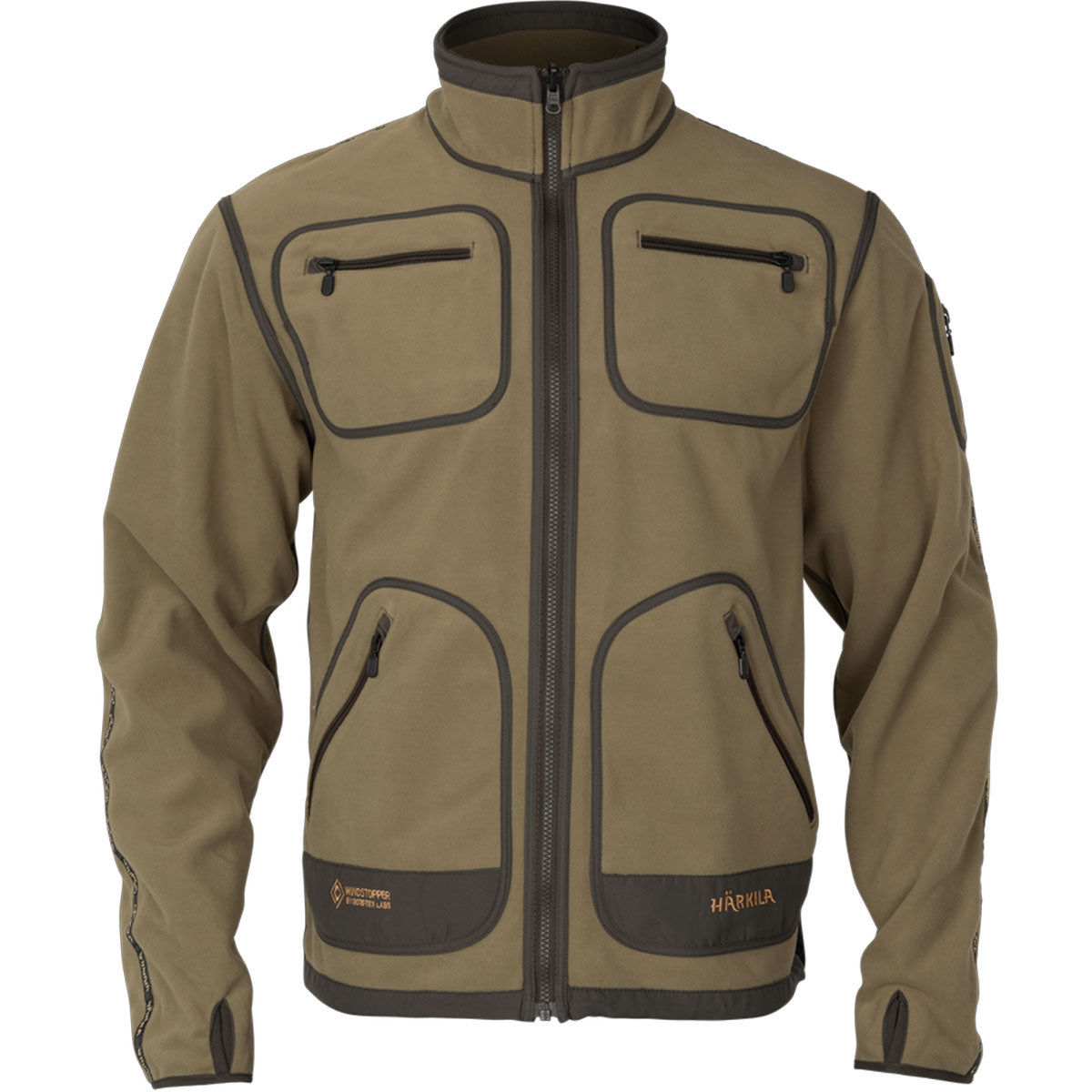 HARKILA Kamko Fleece - Mens Reversible Windstopper - Dark Antique Bronze / Willow Green