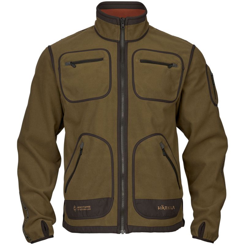 HARKILA Kamko Fleece - Mens Reversible Windstopper - Dark Olive / Arabian Spice