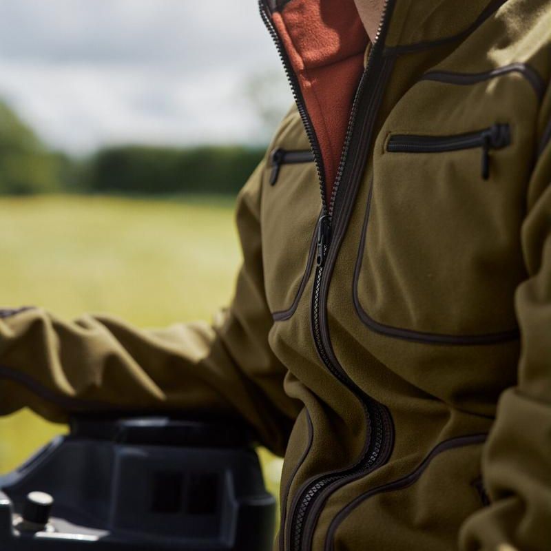 HARKILA Kamko Fleece - Mens Reversible Windstopper - Dark Olive / Arabian Spice