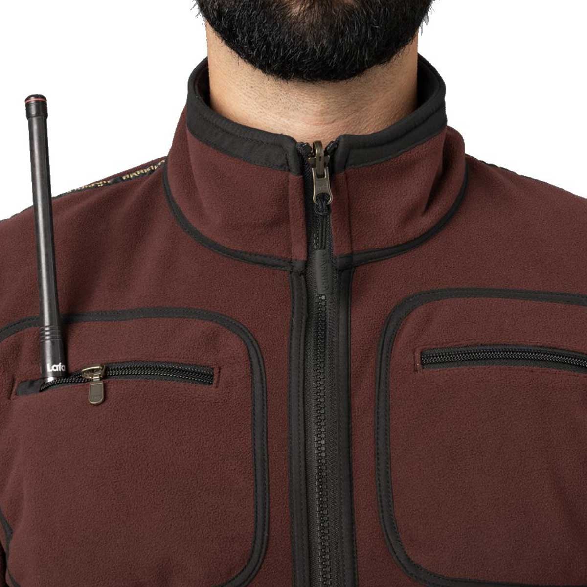 HARKILA Kamko Fleece - Mens Reversible Windstopper - Green/Bordeaux