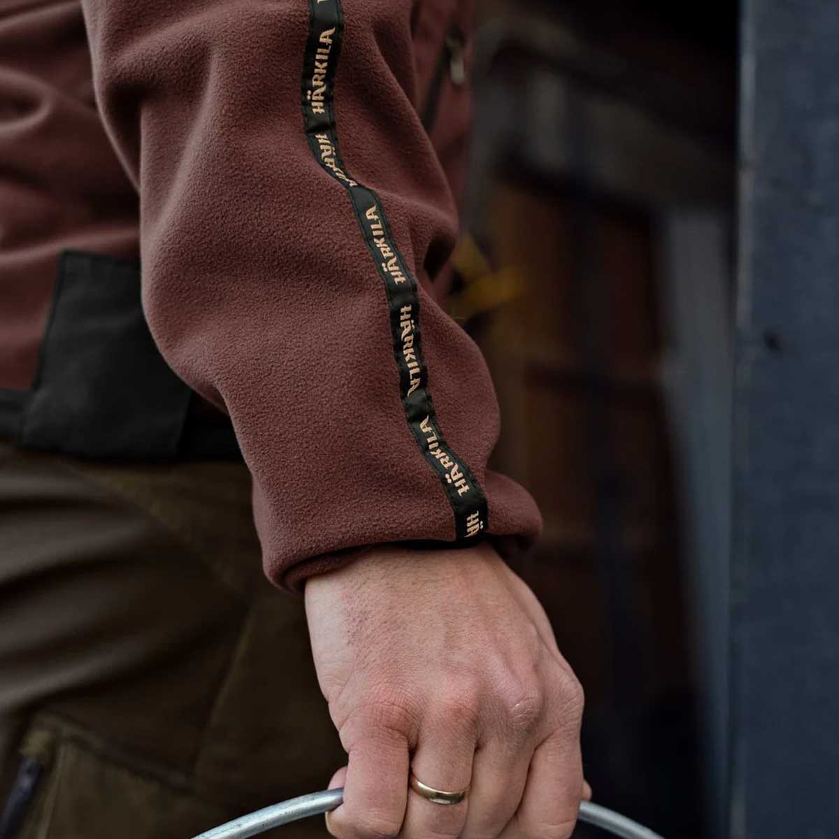 HARKILA Kamko Fleece - Mens Reversible Windstopper - Green/Bordeaux