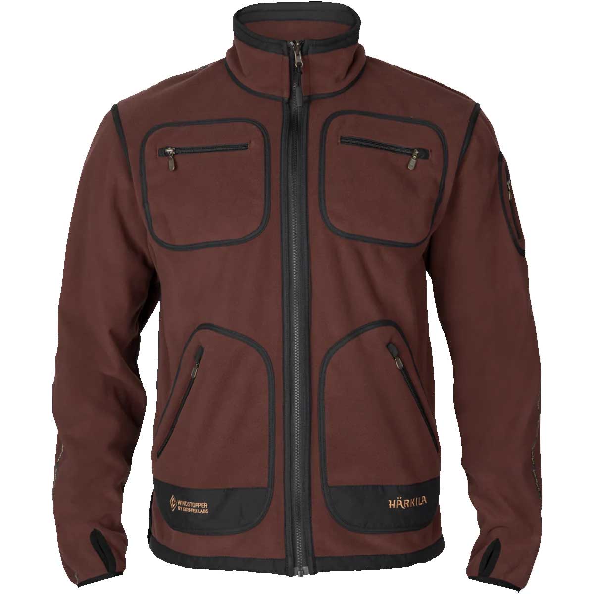 HARKILA Kamko Fleece - Mens Reversible Windstopper - Green/Bordeaux