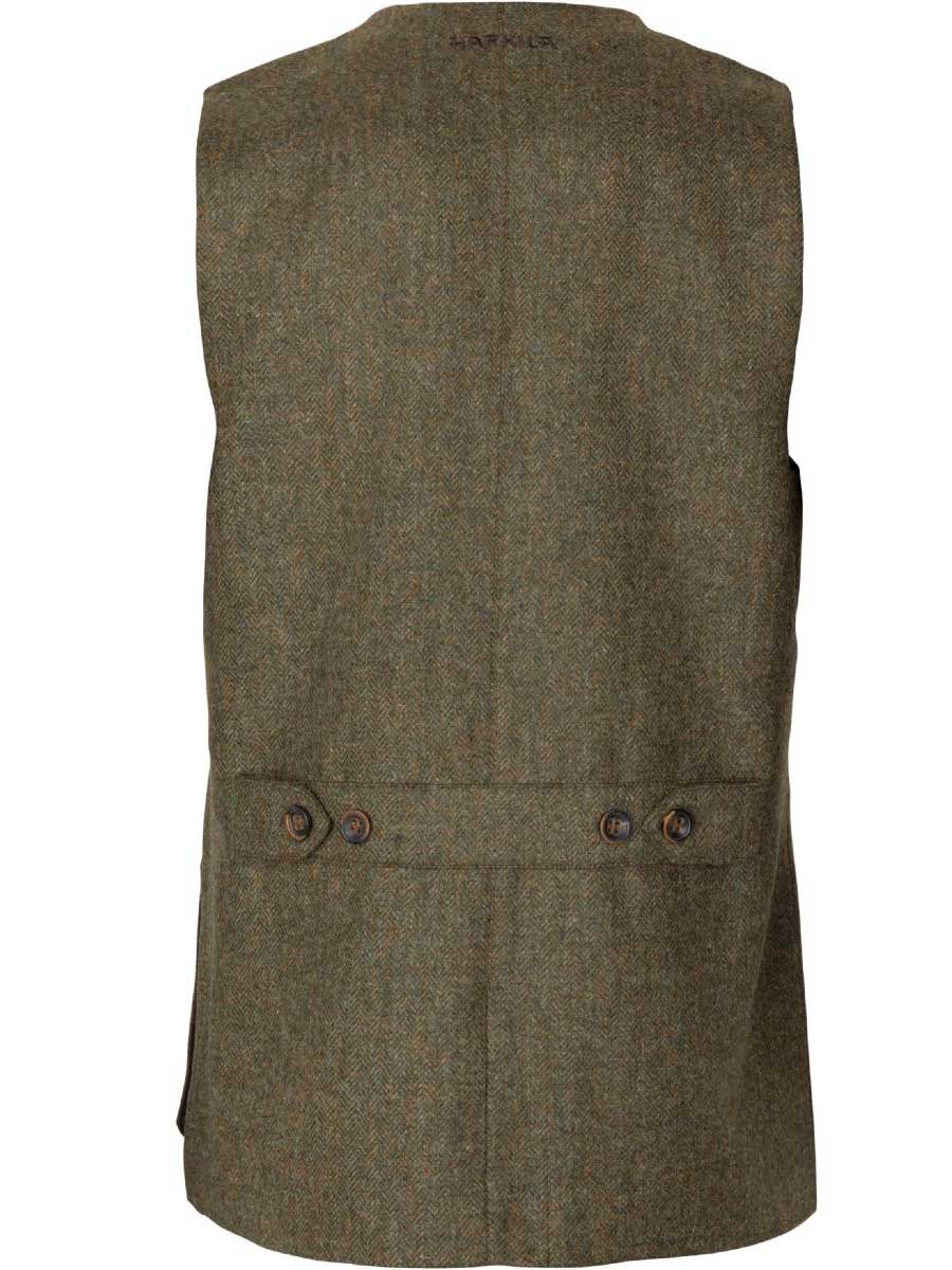 HARKILA Kenmore Shooting Waistcoat - Mens - Forest Green Herringbone